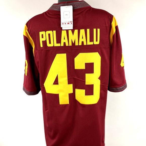 USC TROJANS #43 POLAMALU Sewn Jersey RED - Picture 2 of 4